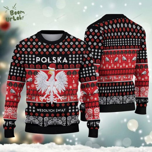 Polska Eagle Pattern Ugly Christmas Sweater – Polish Holiday Special