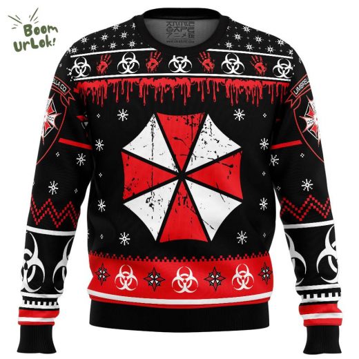 Resident Evil Umbrella Co. Christmas Ugly Christmas Sweater – Video Game Holiday