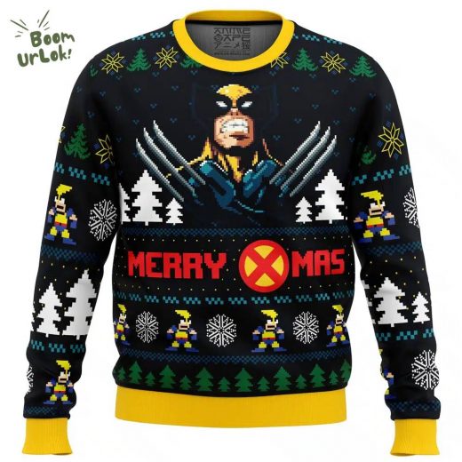 Santa Claws Wolverine Ugly Christmas Sweater – Marvel X-Men Holiday Edition