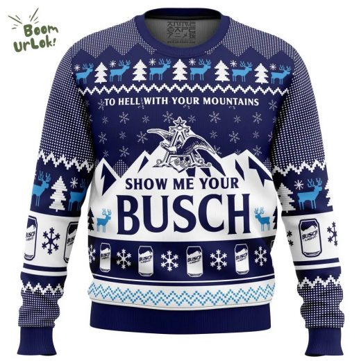 Show Me Your Busch Ugly Christmas Sweater – Beer Lovers Holiday Edition