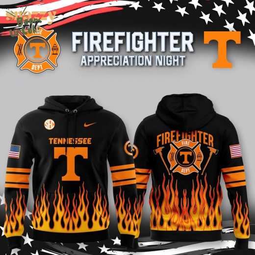 Tennessee Volunteers Football X 2024 Firefighter Appreciation Black Night Premium Limited Hoodie