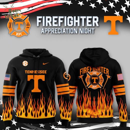 Tennessee Volunteers Football X 2024 Firefighter Appreciation Black Night Premium Limited Hoodie