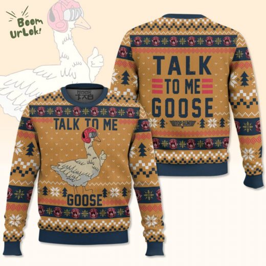 Top Gun Talk To Me Goose Ugly Christmas Sweater – Flight Pilot Holiday Special