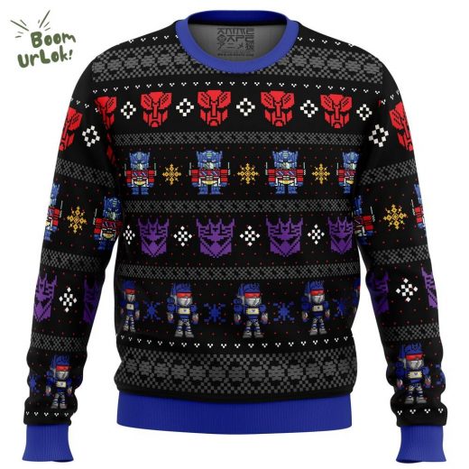 Transformers Xmas in Disguise Ugly Christmas Sweater – Robot Holiday Edition