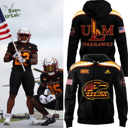 ULM Football 2024 Salute to Service Premium Limited Pullover Hoodie – Military Edition