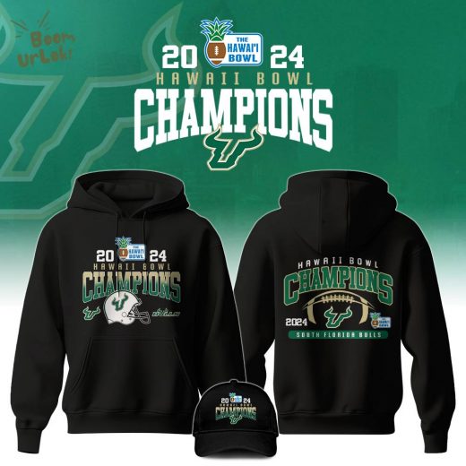 USF Bulls 2024 Bowl Hawaii Champion Hoodie Black Edition