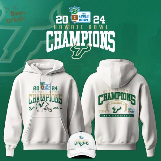 USF Bulls 2024 Bowl Hawaii Champion Hoodie White Version