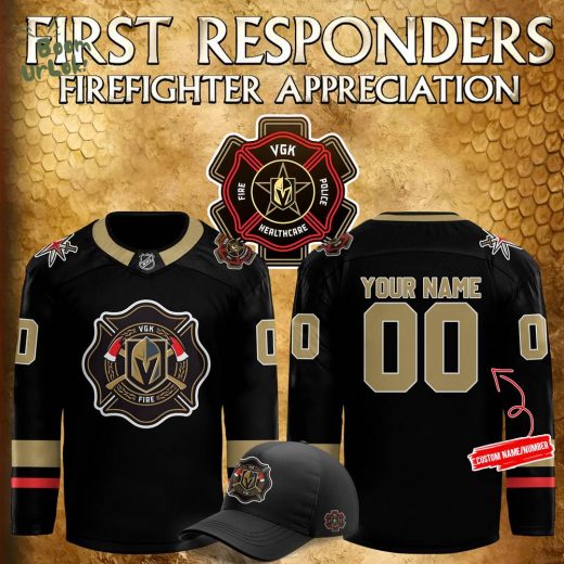 Vegas Golden Knights 2024 Firefighter Appreciation Night Personalized Jersey