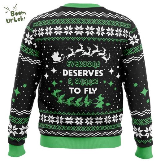 Wicked Christmas Everyone Deserves to Fly Ugly Sweater – Holiday Fun Edition