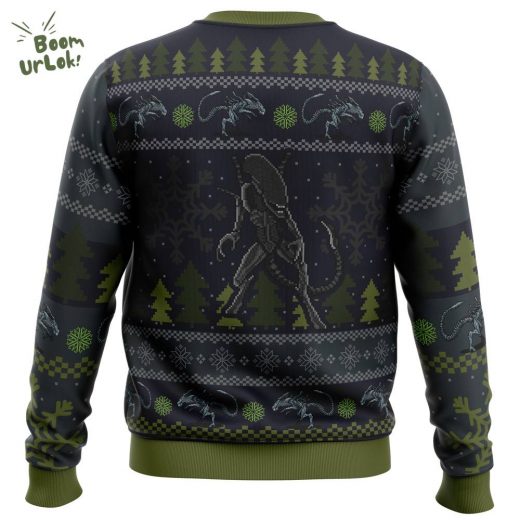 Xenomorph Christmas Bug Hunt Ugly Christmas Sweater – Sci-Fi Holiday Edition