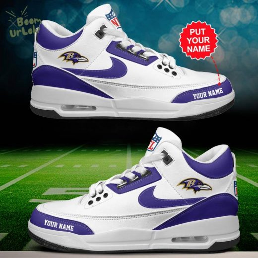 Baltimore Ravens Air Jordan 3 Shoes Personalized – Custom Football Shoes