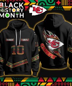 Best Gift for Football Fans: Custom Printed Fleece Hoodie KC Thunder Chiefs Black History Month