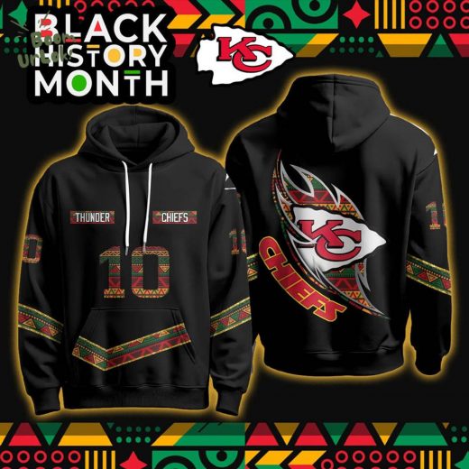 Best Gift for Football Fans: Custom Printed Fleece Hoodie KC Thunder Chiefs Black History Month