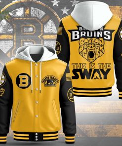 Boston Bruins “This Is The Sway” Hooded Baseball Jacket 2024