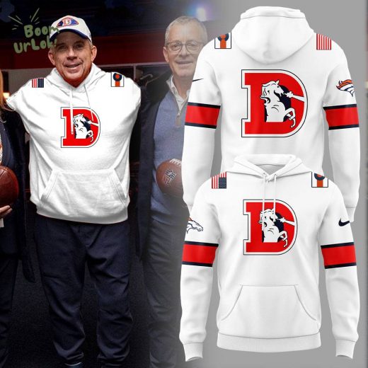 Denver Broncos Coach Sean Payton Throwback White Hoodie – 2025