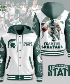 Hooded Baseball Jacket Michigan State Fear the Spartans 2025