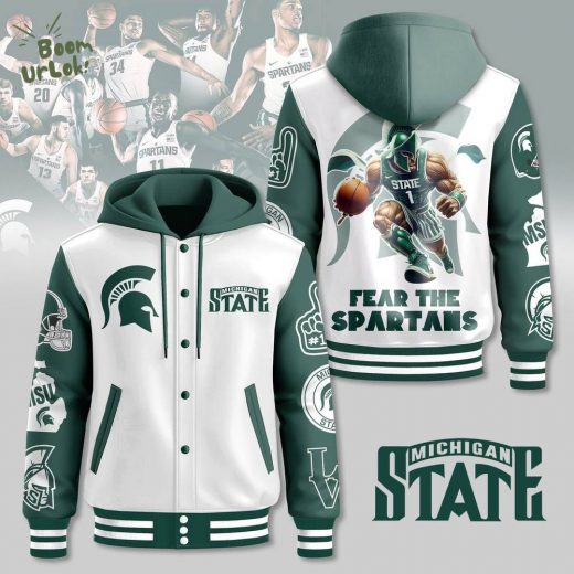 Hooded Baseball Jacket Michigan State Fear the Spartans 2025