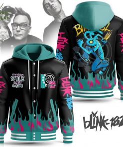 Hooded Baseball Jacket “When You Smile I Melt Inside”