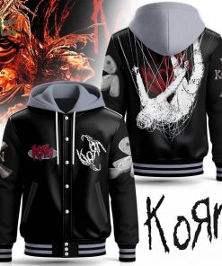 Korn Hooded Baseball Jacket – Unique Design for Fans