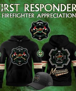 Men’s Nike Minnesota Wild 2024 Firefighter Appreciation Night Premium Pullover Hoodie