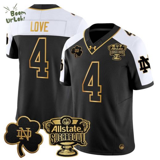 Men’s Notre Dame Fighting Irish 2024 Sugar Bowl Gold Patch Jersey – Vapor Limited