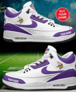 Minnesota Vikings Air Jordan 3 Shoes Personalized – Custom Football Sneakers