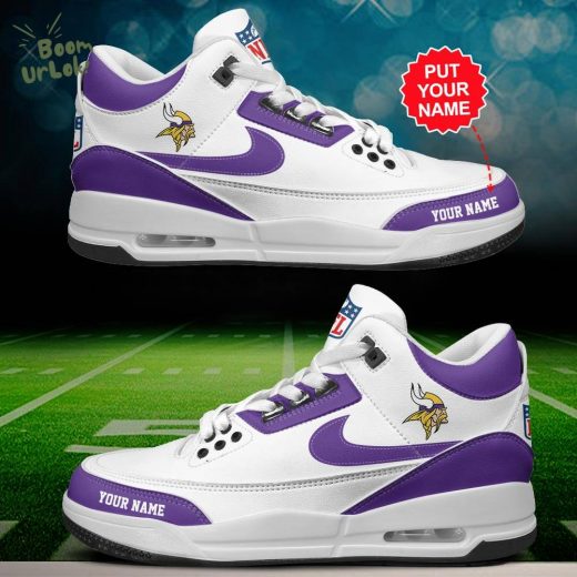 Minnesota Vikings Air Jordan 3 Shoes Personalized – Custom Football Sneakers