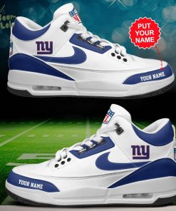 New York Giants Air Jordan 3 Shoes Personalized – Custom Team Sneakers