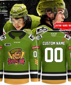 North Bay Battalion Green & Gold Custom Jersey 2025