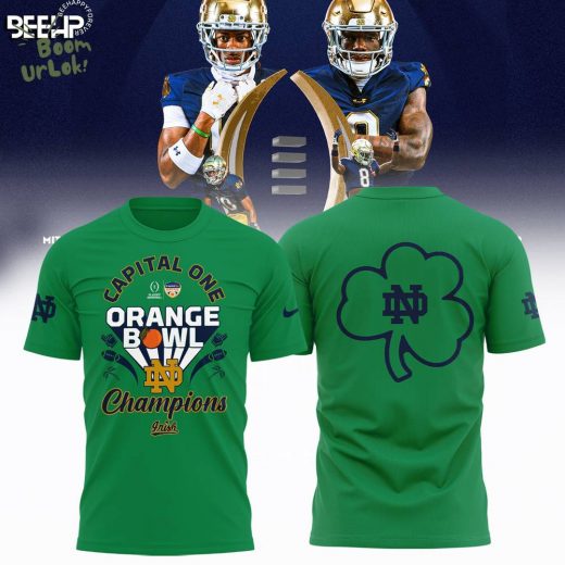 Notre Dame Fighting Irish 2025 Orange Bowl Champions Green Shirt Limited Edition