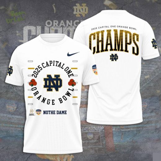 Notre Dame Fighting Irish 3D Football T-shirt 2025