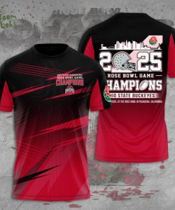 Ohio State Buckeyes 2025 Rose Bowl Game Champion 3D T-shirt