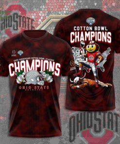 Ohio State Buckeyes 3D Football T-Shirt 2025 Goodyear Cotton Bowl