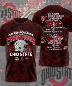 Ohio State Buckeyes Football 3D Red T-shirt – Official Team Shirt