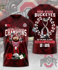Ohio State Buckeyes Football 3D T-Shirt – 2025 Limited Edition