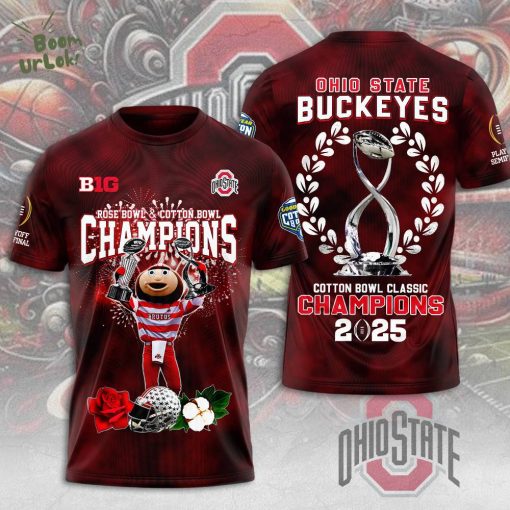 Ohio State Buckeyes Football 3D T-Shirt – 2025 Limited Edition