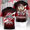 Ohio State Buckeyes 2025 Rose Bowl Game Champion 3D T-shirt