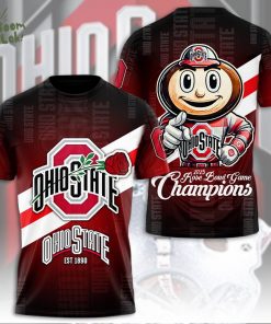 Ohio State Buckeyes Football 3D T-shirt – 2025 Rose Bowl Game Limited Edition