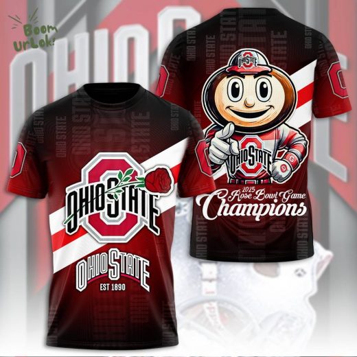 Ohio State Buckeyes Football 3D T-shirt – 2025 Rose Bowl Game Limited Edition