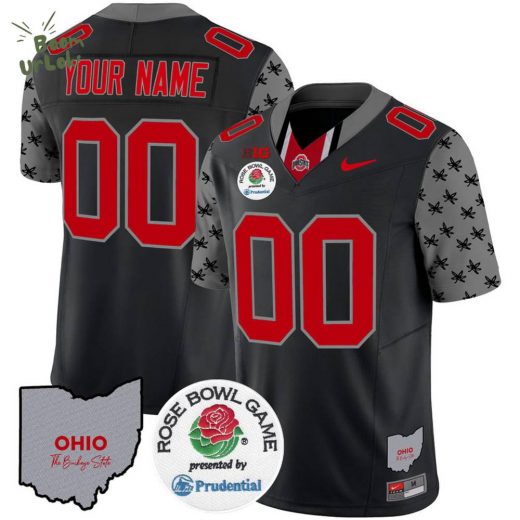 Ohio State Buckeyes Rose Bowl Vapor Limited Custom Black Jersey – Football Fan Gear