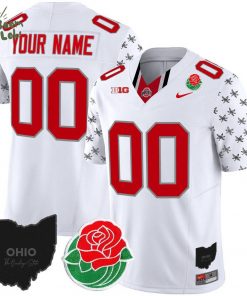 Ohio State Buckeyes Rose Bowl Vapor Limited Custom White Jersey – New Design 2025