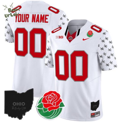 Ohio State Buckeyes Rose Bowl Vapor Limited Custom White Jersey – New Design 2025