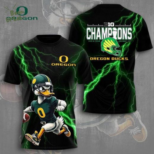 Oregon Ducks Football Big Champions 3D T-shirt – Rose Bowl Limited Edition