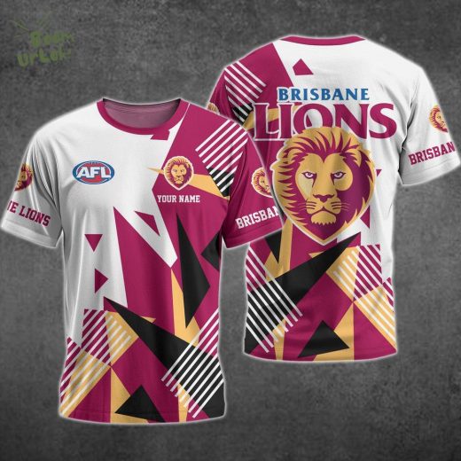 Personalized AFL Brisbane Lions 3D T-shirt – Custom Fan Apparel