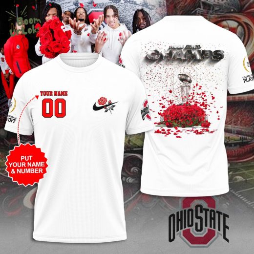 Personalized Ohio State Buckeyes Rose Bowl Champs 3D T-shirt – Custom Fan Gear