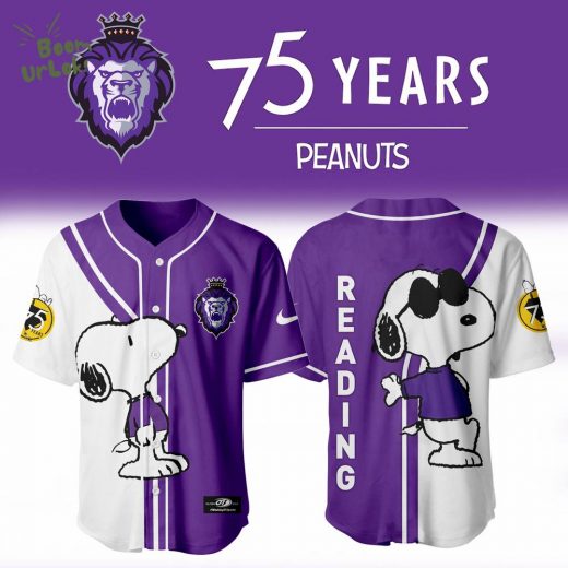 Reading Royals Purple 75th Anniversary Snoopy Baseball Jersey 2025