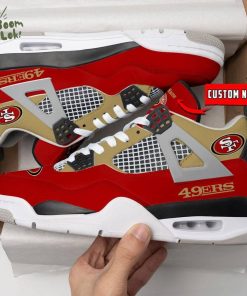 San Francisco 49ers Air Jordan 4 Sneaker – Custom Team Shoes