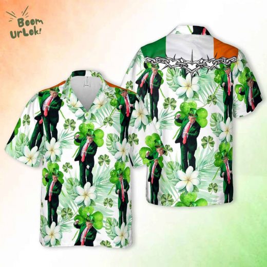 Trump Funny Dancing Irish Flag Hawaiian Shirt – St. Patrick’s Day Edition