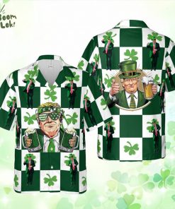 Trump St. Patrick’s Day Hawaiian Shirt – Funny Irish Flag Design