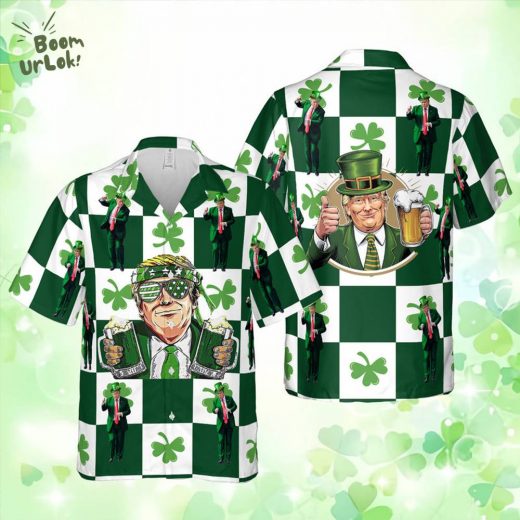 Trump St. Patrick’s Day Hawaiian Shirt – Funny Irish Flag Design